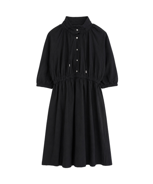 VASCARA(バスカラ)の「High-neck Shirring A-line Flare Long Dress (2colors)(ワンピース・レディース・ブラック/ベージュ・FREE)」の7枚目の写真