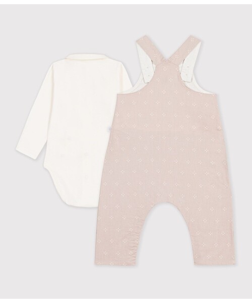 PETIT BATEAU（プチバトー）の「サロペット&衿つきボディセット（ロンパース・キッズ・その他1・6MONTH/18MONTH/12MONTH）」の3枚目の写真