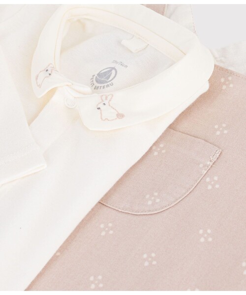 PETIT BATEAU（プチバトー）の「サロペット&衿つきボディセット（ロンパース・キッズ・その他1・6MONTH/18MONTH/12MONTH）」の4枚目の写真