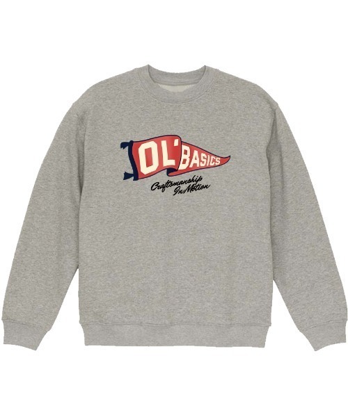 Ol' Basics(オールベーシックス)の「Ol' Basics(オール・ベーシックス) トレーナー スウェット フラッグイラスト ロゴ プリント 裏毛 トップス レディース ユニセックス(スウェット・レディース・ホワイト/ブラック/ミックスグレー・S)」の3枚目の写真