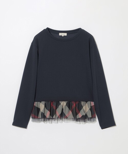 CB CRESTBRIDGE(シービークレストブリッジ)の「シアーレイヤーペプラムプルオーバー(Tシャツ/カットソー・レディース・ダークネイビー/ホワイト系その他・M)」の10枚目の写真