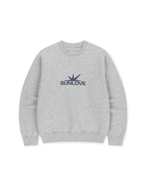 SUNLOVE（サンラブ）の「Daybreak Logo Crew（スウェット・レディース・ヘザーグレー/グリーン系その他/チャコール・S/M/L）」の4枚目の写真