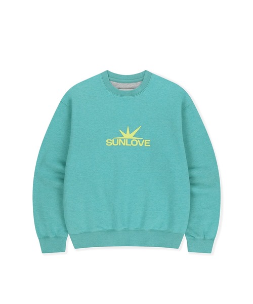 SUNLOVE（サンラブ）の「Daybreak Logo Crew（スウェット・レディース・ヘザーグレー/グリーン系その他/チャコール・S/M/L）」の15枚目の写真