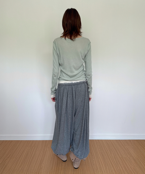 DIAGONAL(ダイアゴナル)の「レイヤードヘンリーネックTシャツ(ミント)(Tシャツ/カットソー・レディース・その他・FREE)」の6枚目の写真