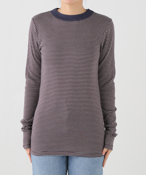 OUTDOOR PRODUCTS（アウトドアプロダクツ）の「miller prib L/S tee（Tシャツ/カットソー・レディース・キャメル/ネイビー/チャコールグレー/ブラウン・FREE）」の2枚目の写真