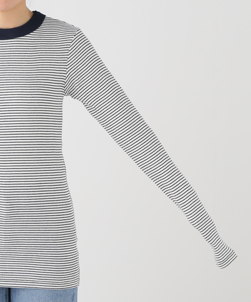 OUTDOOR PRODUCTS（アウトドアプロダクツ）の「miller prib L/S tee（Tシャツ/カットソー・レディース・キャメル/ネイビー/チャコールグレー/ブラウン・FREE）」の7枚目の写真