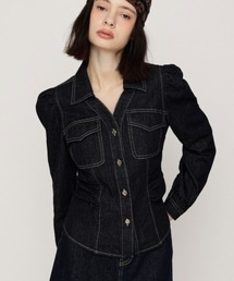 DENIM PUFF SLEEVE SH デニムパフスリーブシャツ 秋服
