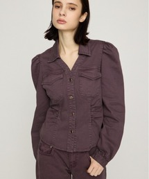 DENIM PUFF SLEEVE SH デニムパフスリーブシャツ 秋服