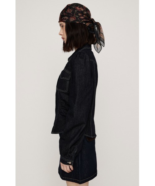 SLY(スライ)の「DENIM PUFF SLEEVE SH デニムパフスリーブシャツ 秋服(シャツ/ブラウス・レディース・ダークパープル/ダークブルー・FREE)」の9枚目の写真