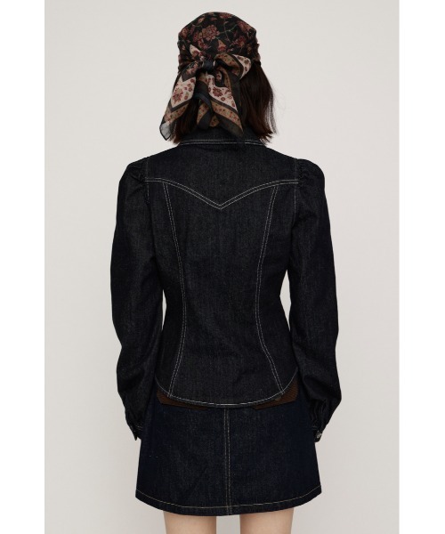 SLY(スライ)の「DENIM PUFF SLEEVE SH デニムパフスリーブシャツ 秋服(シャツ/ブラウス・レディース・ダークパープル/ダークブルー・FREE)」の10枚目の写真