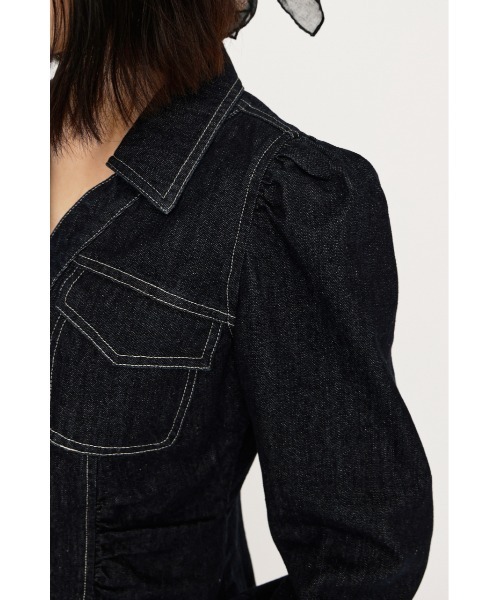 SLY(スライ)の「DENIM PUFF SLEEVE SH デニムパフスリーブシャツ 秋服(シャツ/ブラウス・レディース・ダークパープル/ダークブルー・FREE)」の12枚目の写真