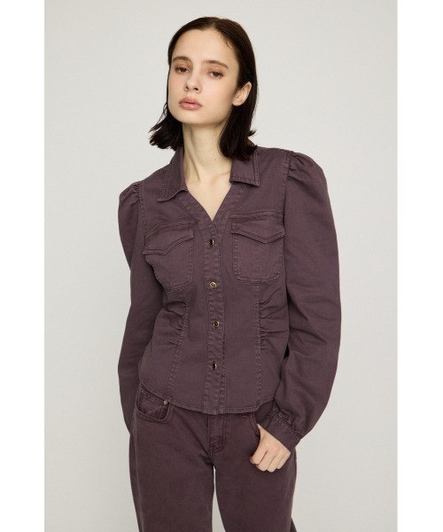 SLY(スライ)の「DENIM PUFF SLEEVE SH デニムパフスリーブシャツ 秋服(シャツ/ブラウス・レディース・ダークパープル/ダークブルー・FREE)」の15枚目の写真