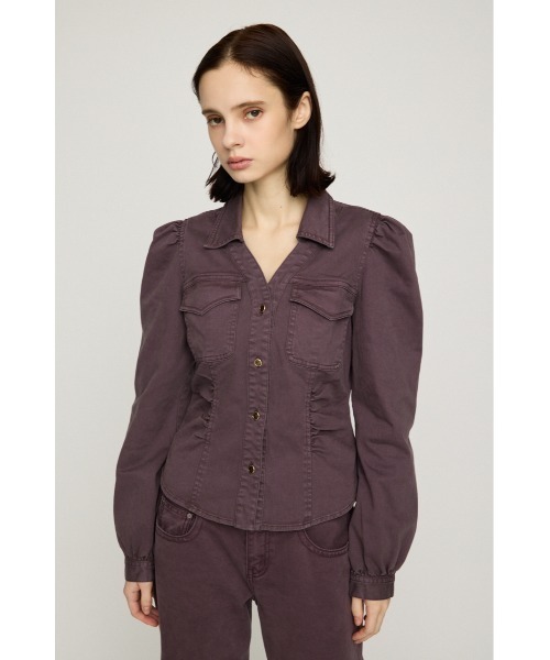 SLY(スライ)の「DENIM PUFF SLEEVE SH デニムパフスリーブシャツ 秋服(シャツ/ブラウス・レディース・ダークパープル/ダークブルー・FREE)」の19枚目の写真