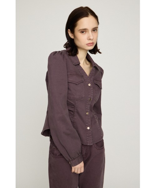 SLY(スライ)の「DENIM PUFF SLEEVE SH デニムパフスリーブシャツ 秋服(シャツ/ブラウス・レディース・ダークパープル/ダークブルー・FREE)」の20枚目の写真