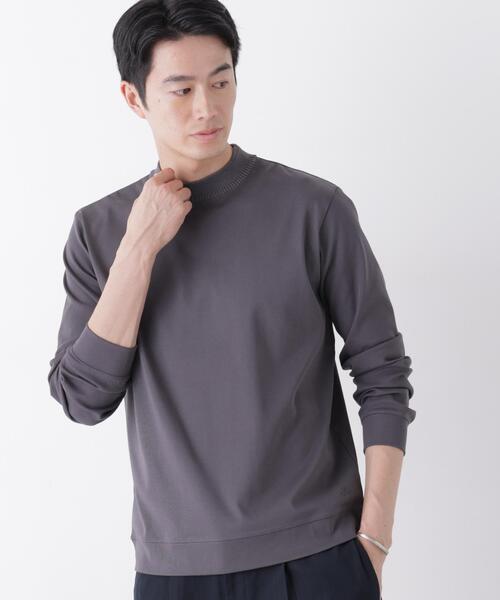NANO universe（ナノユニバース）の「「FORMAL JERSEY」Plus デザインモックネック（Tシャツ/カットソー・メンズ・チャコール/ブラック・L）」の2枚目の写真