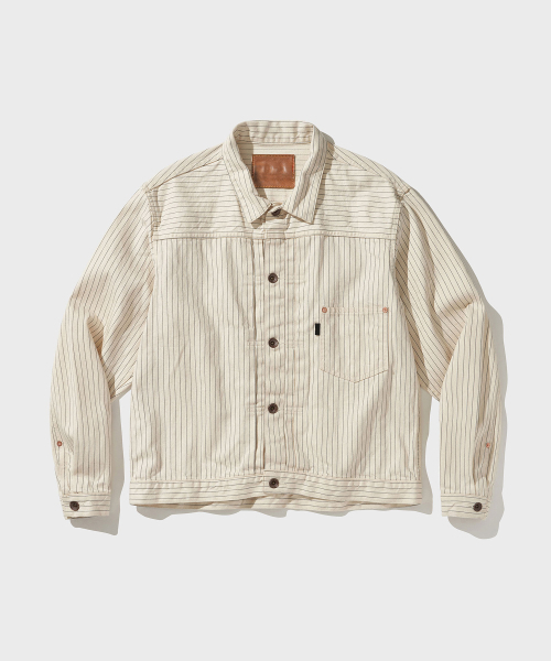 VDR(ブイディアール)の「LOT.18XX ホワイト ワバッシュ ジャケット(デニムジャケット・メンズ・その他・LARGE/MEDIUM/X-LARGE/XX-LARGE)」の1枚目の写真