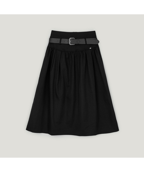 TWEE(トゥウィー)の「カレン プリーツロングスカート(ベルトセット)(スカート・レディース・ダークブラウン/ベージュ/ブラック・FREE)」の2枚目の写真
