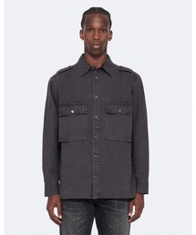 ALLSAINTS（オールセインツ）の「HART OVERSIZED COTTON-LINEN BLEND SHIRT | HART オーバーサイズ コットンリネンブレンド シャツ（シャツ/ブラウス）」