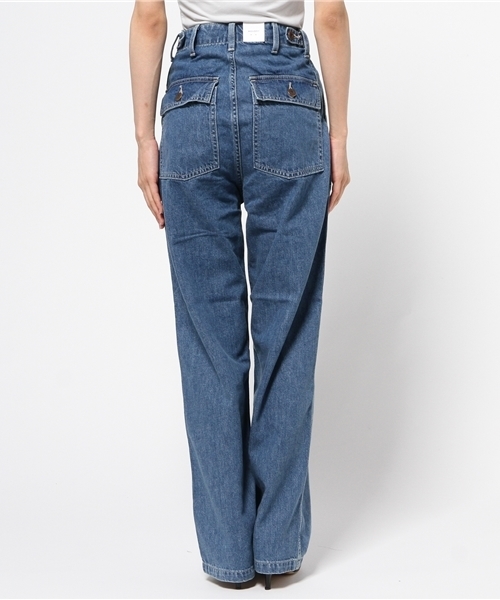 MOUSSY（マウジー）の「DENIM WORKERS WIDE PT（デニムパンツ・レディース・ブルー・26inch/24inch/25inch/27inch）」の4枚目の写真