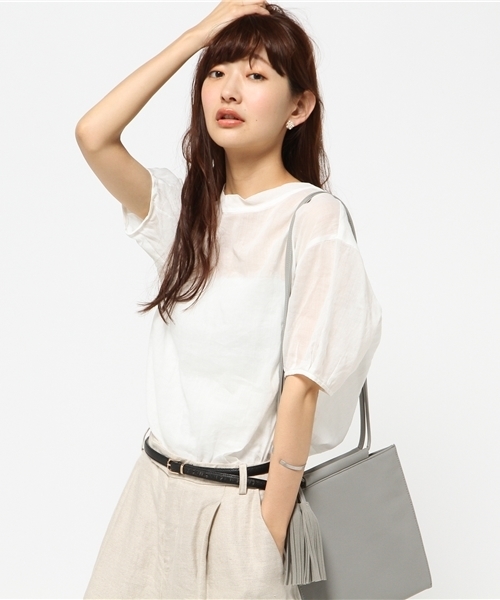 FRAMeWORK（フレームワーク）の「ラミー/C パフスリーブ ブラウス◆（シャツ/ブラウス・レディース・ホワイト/ライトグリーン/サックスブルー・FREE）」の14枚目の写真