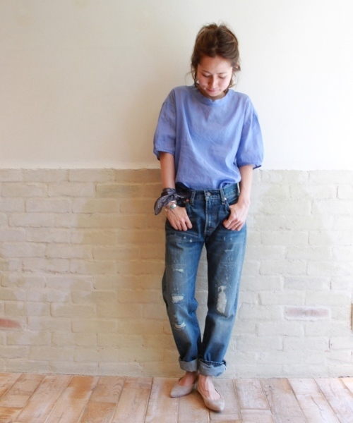 FRAMeWORK（フレームワーク）の「ラミー/C パフスリーブ ブラウス◆（シャツ/ブラウス・レディース・ホワイト/ライトグリーン/サックスブルー・FREE）」の6枚目の写真