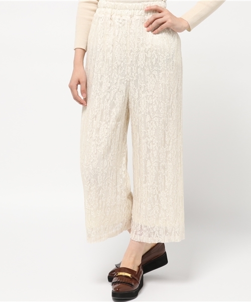 WEGO（ウィゴー）の「WEGO/レースプリーツスカンツ（その他パンツ・レディース・ブラック/アイボリー・FREE）」の10枚目の写真