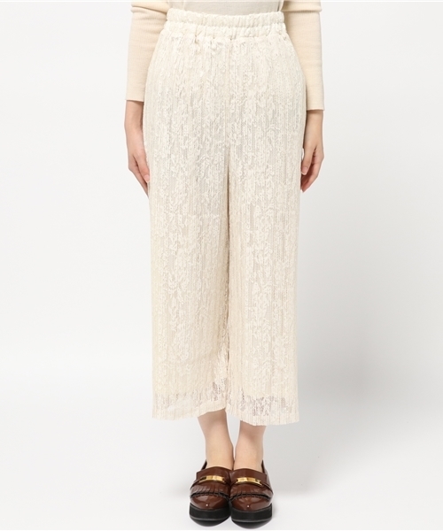 WEGO（ウィゴー）の「WEGO/レースプリーツスカンツ（その他パンツ・レディース・ブラック/アイボリー・FREE）」の3枚目の写真