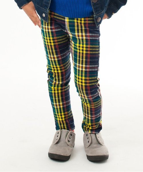 BREEZE（ブリーズ）の「先染めストレッチチェックスキニー（その他パンツ・キッズ・ピンク/ライム/ネイビー・95/110/130/100/120/90/140/80）」の3枚目の写真