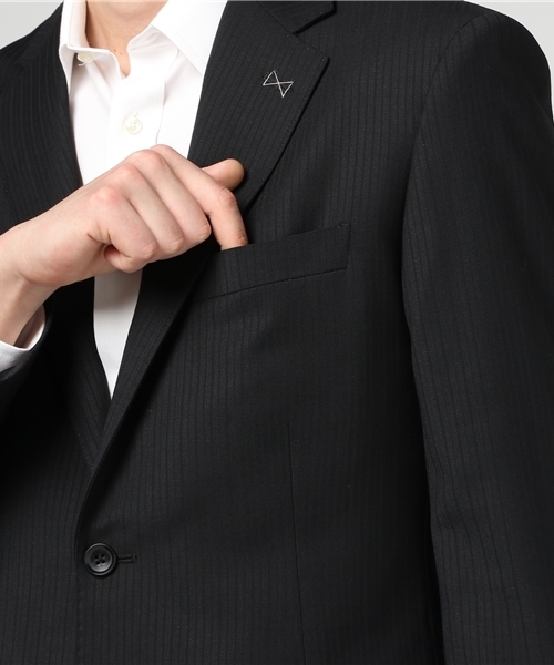 MEN'S BIGI（メンズビギ）の「シャドーストライプスーツ/ビジネス スーツ 卒業式＆入学式（セットアップ・メンズ・ネイビー/ブラック・M/L/S/LL/SS）」の13枚目の写真