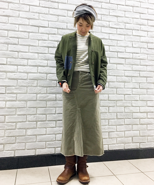 OLD BETTY'S（オールドベティーズ）の「Corduroy 5Pockt Long Skirt/コーデュロイ5ポケットロングスカート（スカート・レディース・ターコイズブルー/ベージュ/ネイビー・FREE）」の18枚目の写真