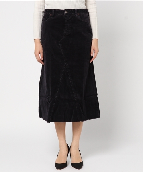 OLD BETTY'S（オールドベティーズ）の「Corduroy 5Pockt Long Skirt/コーデュロイ5ポケットロングスカート（スカート・レディース・ターコイズブルー/ベージュ/ネイビー・FREE）」の4枚目の写真