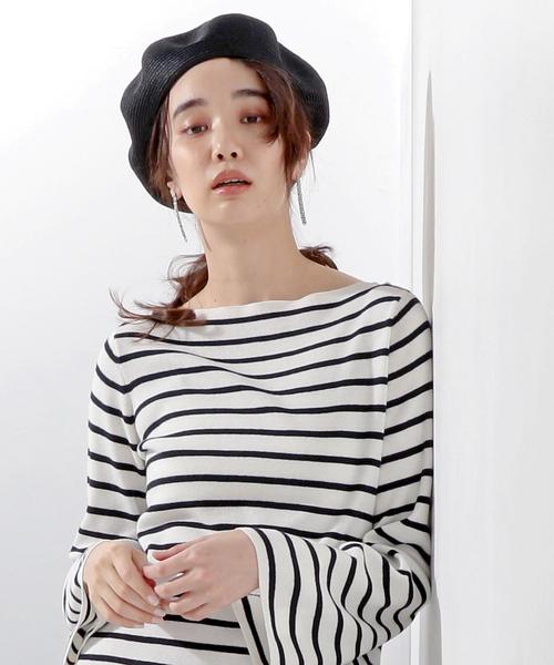 KIJIMA TAKAYUKI（キジマ　タカユキ）の「＜KIJIMA TAKAYUKI（キジマ タカユキ）＞ペーパー ベレーハット ◆（ハンチング/ベレー帽・レディース・ナチュラル/ブラック・FREE）」の9枚目の写真