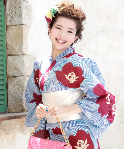 bonheur saisons(ボヌールセゾン)の「浴衣3点セット (浴衣+帯+下駄)「bonheur saisons/ボヌールセゾン」(浴衣・レディース・ネイビー/ブルー系その他2/ホワイト系その他2/ブラック/ホワイト系その他/ブルー系その他/ホワイト系その他3/ホワイト×ピンク/ブルー系その他3/ホワイト×パープル/ブラック×レッド/ブルー系その他4/ホワイト×ブルー・FREE/フリ-)」の11枚目の写真