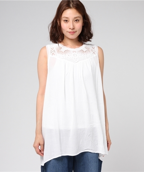 LBC（エルビーシー）の「【SPECIAL PRICE】【セットアイテム】レース切替ワンピース     （ワンピース・レディース・ホワイト/ダークカーキ/ネイビー・LARGE/MEDIUM）」の4枚目の写真