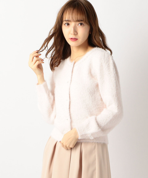 LODISPOTTO（ロディスポット）の「ふわふわフェザーカーディガン（カーディガン/ボレロ・レディース・ホワイト/ライトブルー/ベビーピンク/ラベンダー・MEDIUM）」の4枚目の写真