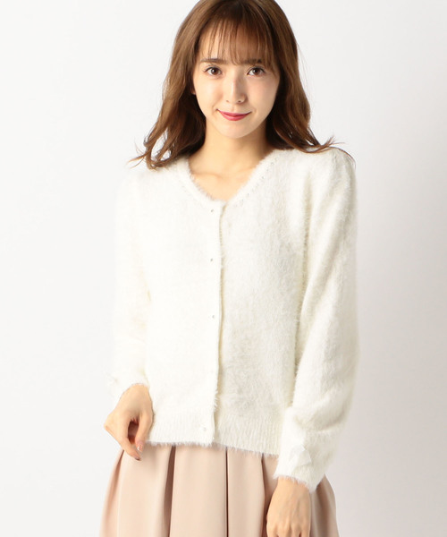 LODISPOTTO（ロディスポット）の「ふわふわフェザーカーディガン（カーディガン/ボレロ・レディース・ホワイト/ライトブルー/ベビーピンク/ラベンダー・MEDIUM）」の2枚目の写真
