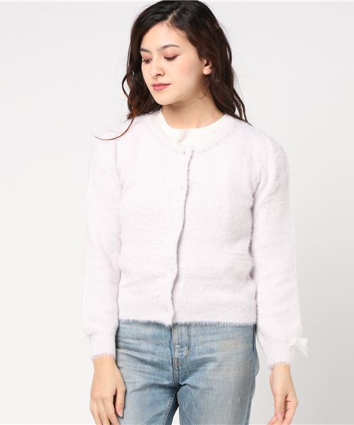 LODISPOTTO（ロディスポット）の「ふわふわフェザーカーディガン（カーディガン/ボレロ・レディース・ホワイト/ライトブルー/ベビーピンク/ラベンダー・MEDIUM）」の7枚目の写真