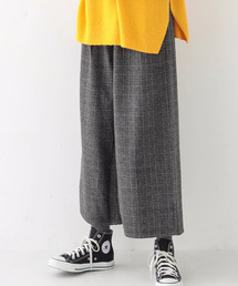 earth music&ecology | ・チェックウールライクワイドパンツ(その他パンツ)