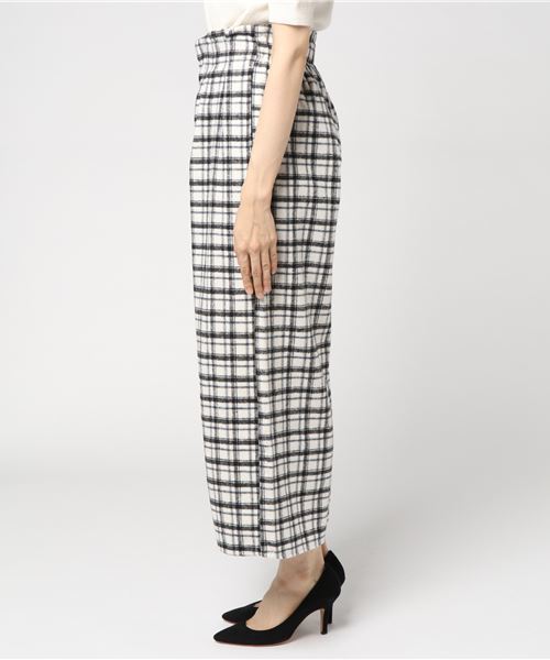 earth music&ecology（アースミュージックアンドエコロジー）の「・チェックウールライクワイドパンツ（その他パンツ・レディース・グレー/ネイビー/アイボリー・FREE）」の7枚目の写真