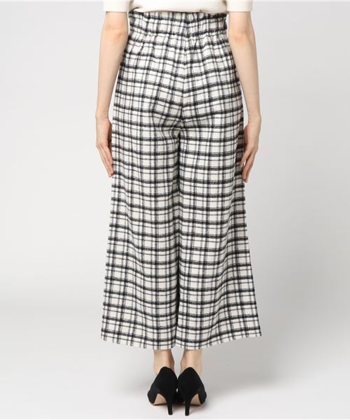 earth music&ecology（アースミュージックアンドエコロジー）の「・チェックウールライクワイドパンツ（その他パンツ・レディース・グレー/ネイビー/アイボリー・FREE）」の6枚目の写真