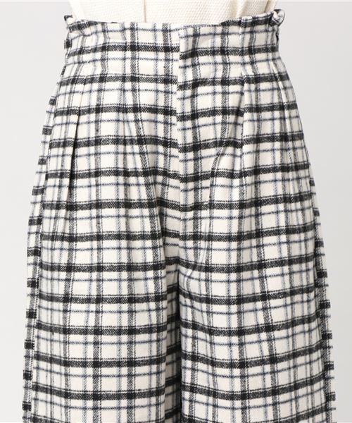 earth music&ecology（アースミュージックアンドエコロジー）の「・チェックウールライクワイドパンツ（その他パンツ・レディース・グレー/ネイビー/アイボリー・FREE）」の9枚目の写真