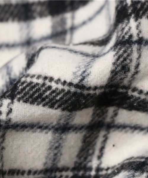 earth music&ecology（アースミュージックアンドエコロジー）の「・チェックウールライクワイドパンツ（その他パンツ・レディース・グレー/ネイビー/アイボリー・FREE）」の5枚目の写真