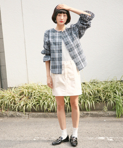 LOWRYS FARM（ローリーズファーム）の「ハイショクステッチミニスカート　783444 （スカート・レディース・ブラック/アイボリー/ベージュ・LARGE/MEDIUM）」の11枚目の写真