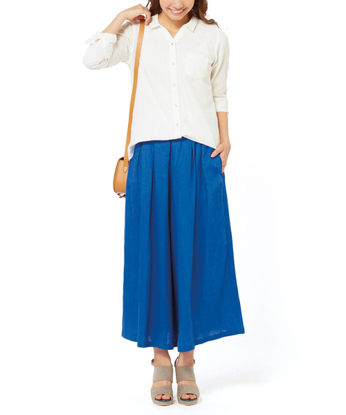 Live in comfort(リブインコンフォート)の「リブ イン コンフォート すっきりシルエットで毎日着たくなる やわらかダブルガーゼシャツ(シャツ/ブラウス・レディース・ネイビー/レッド/オフホワイト/ピンク/ブラック×ホワイト/ライトイエロー・SMALL/MEDIUM/LARGE/X-LARGE/XX-LARGE)」の15枚目の写真