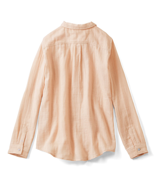 Live in comfort(リブインコンフォート)の「リブ イン コンフォート すっきりシルエットで毎日着たくなる やわらかダブルガーゼシャツ(シャツ/ブラウス・レディース・ネイビー/レッド/オフホワイト/ピンク/ブラック×ホワイト/ライトイエロー・SMALL/MEDIUM/LARGE/X-LARGE/XX-LARGE)」の8枚目の写真