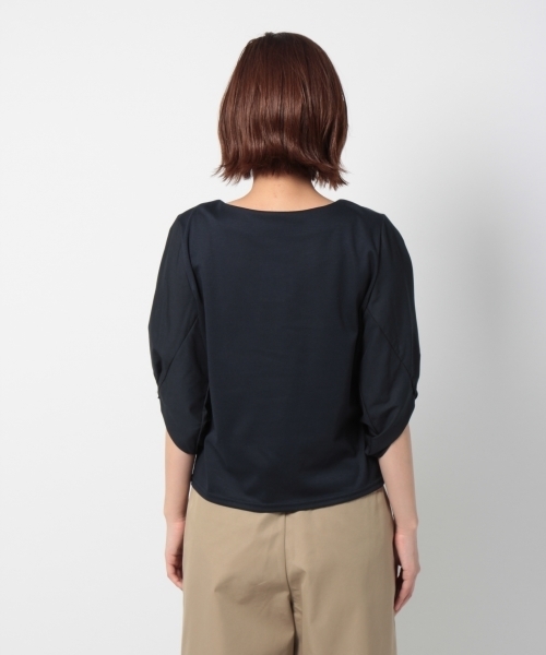 laboratory work（ラボラトリーワーク）の「袖異素材ねじりプルオーバー（Tシャツ/カットソー・レディース・ネイビー/グレー/ホワイト・MEDIUM）」の12枚目の写真