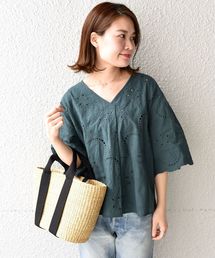 liflattie ships | liflattie ships:スカラップレースVネックブラウス◇(シャツ/ブラウス)