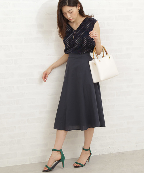 N.(N. Natural Beauty Basic)(エヌエヌナチュラルビューティーベーシック)の「【追加生産】◆ドットノースリーブブラウス(シャツ/ブラウス・レディース・ダークネイビー/ブラック系その他・MEDIUM)」の3枚目の写真