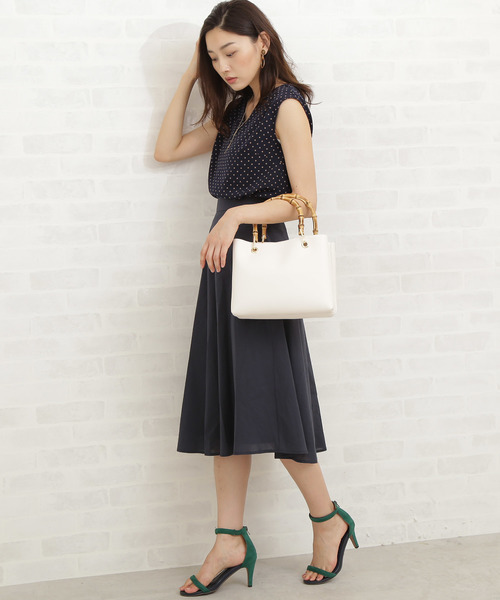 N.(N. Natural Beauty Basic)(エヌエヌナチュラルビューティーベーシック)の「【追加生産】◆ドットノースリーブブラウス(シャツ/ブラウス・レディース・ダークネイビー/ブラック系その他・MEDIUM)」の5枚目の写真