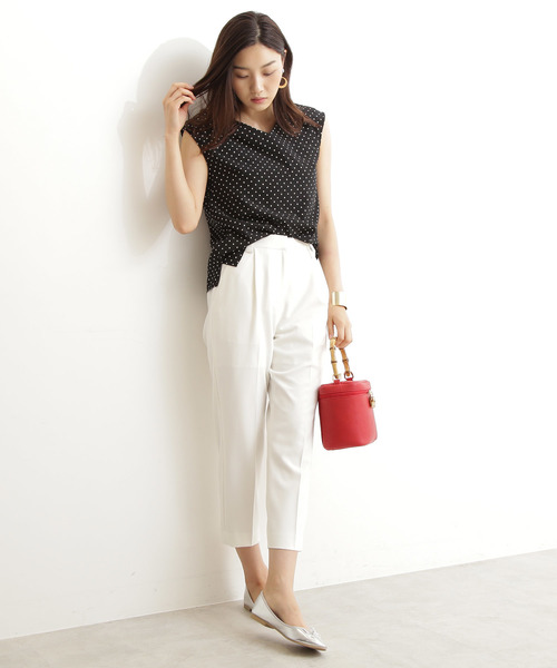 N.(N. Natural Beauty Basic)(エヌエヌナチュラルビューティーベーシック)の「【追加生産】◆ドットノースリーブブラウス(シャツ/ブラウス・レディース・ダークネイビー/ブラック系その他・MEDIUM)」の8枚目の写真